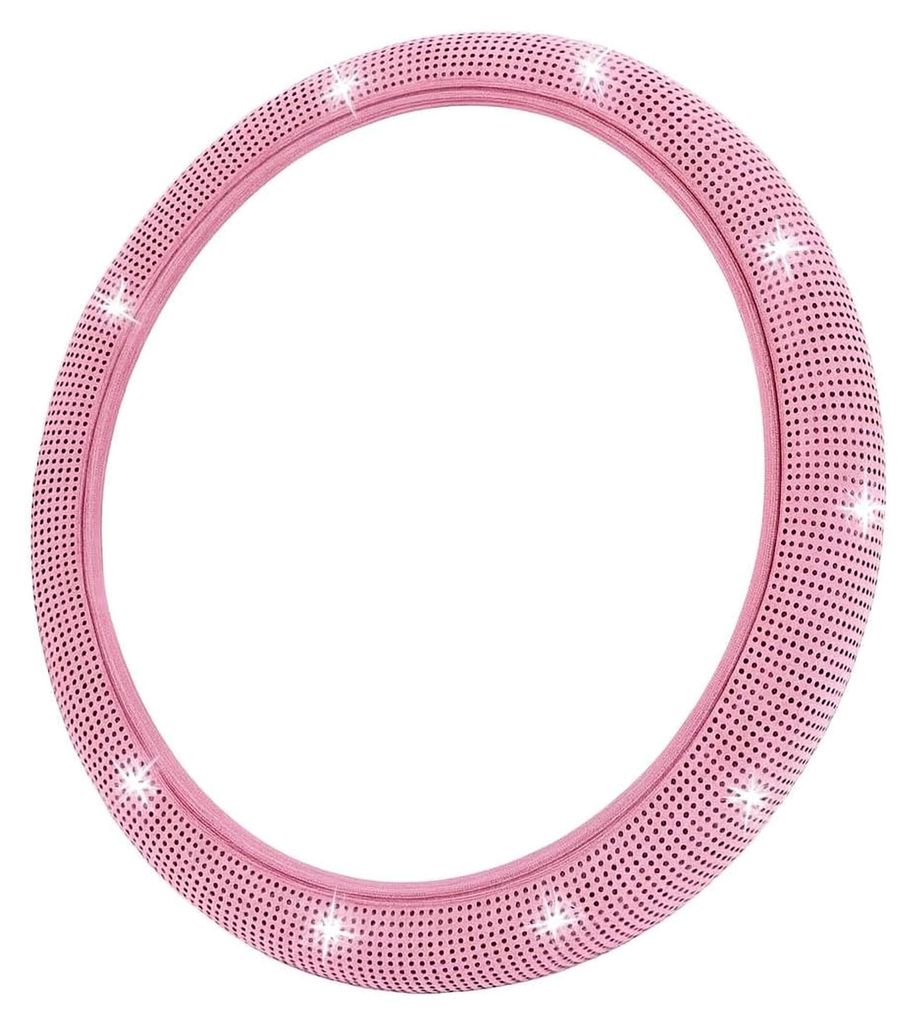 Bling Strass Lenkradbezug für Damen, Plüsch, Kristall, Diamanten, Autoabdeckung, universelle Passform, 38 cm, glitzernder Lenkradschutz für Auto...