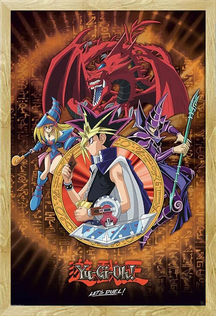 Poster Yu-Gi-Oh! Yugi Slifer e Mago Nero con Cornice Shinsuke Faggio