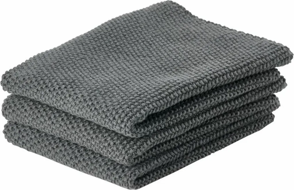 Zone Denmark Set 3 Panni Multiuso Antracite 27x27 Cotone Morbido - 1