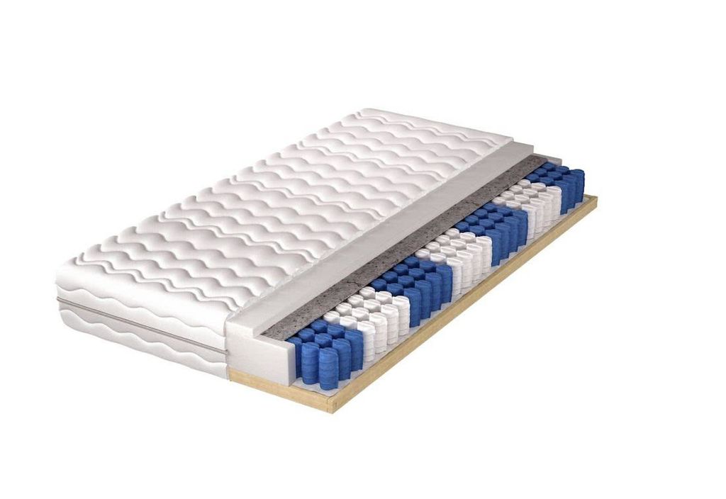 Bequeme Matratze auf Holzrahmen Hasan 140 x 200