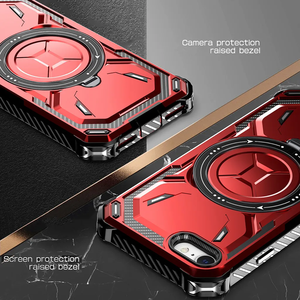 Cover MagSafe iPhone 8/SE 2022 Rossa con Stand Magnetico Integrato - 2