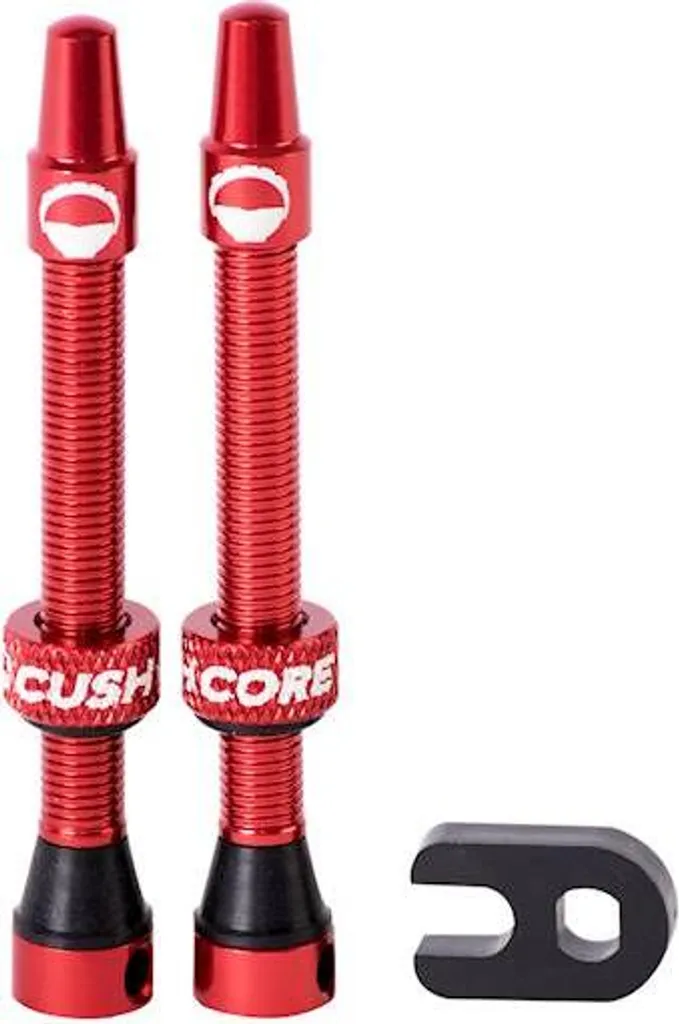 Valves de gonflage CushCore 55 mm rouges avec flux d'air latéral