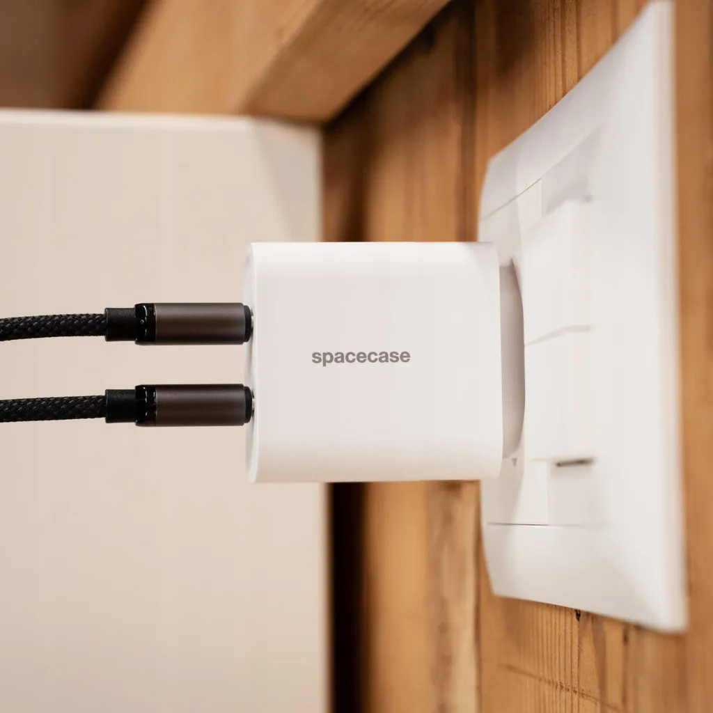 Double Chargeur USB-C 20W SPACECASE pour iPhone et Android Blanc SC011W - 6