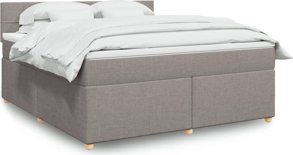 Maison Exclusive - Boxspringbett mit Matratze Taupe 180x200 cm Stoff