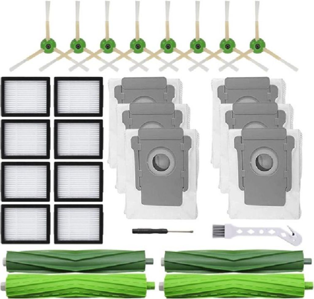 26-teiliges Zubeh?r-Ersatzkit fš¹r iRobot Roomba EI- und J-Serie E5 E6 E7 i3+ i4+ i6+ i7 i7+ i8+ Staubsaugerfilter, Seitenbš¹rsten, Gummibš¹r...