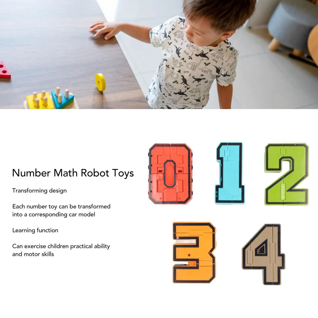 Jouet éducatif Number Bots : Robot chiffre transformable pour garçons - 8