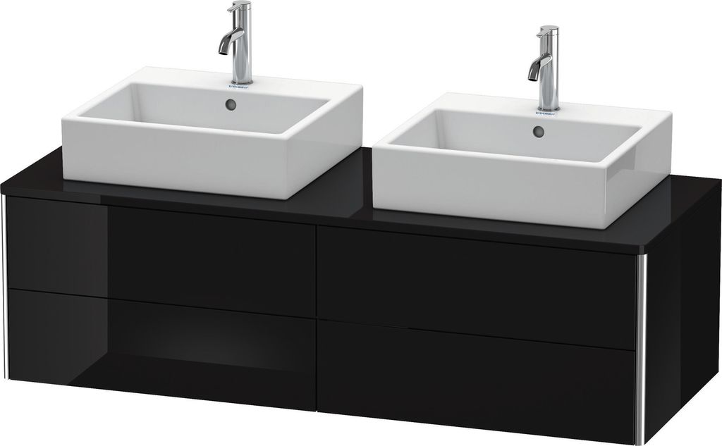 Duravit XSquare Konsolenwaschtischunterbau wandhängend, für zwei Becken, 4 Schubkästen, 1400x400x548mm, XS4916B4040