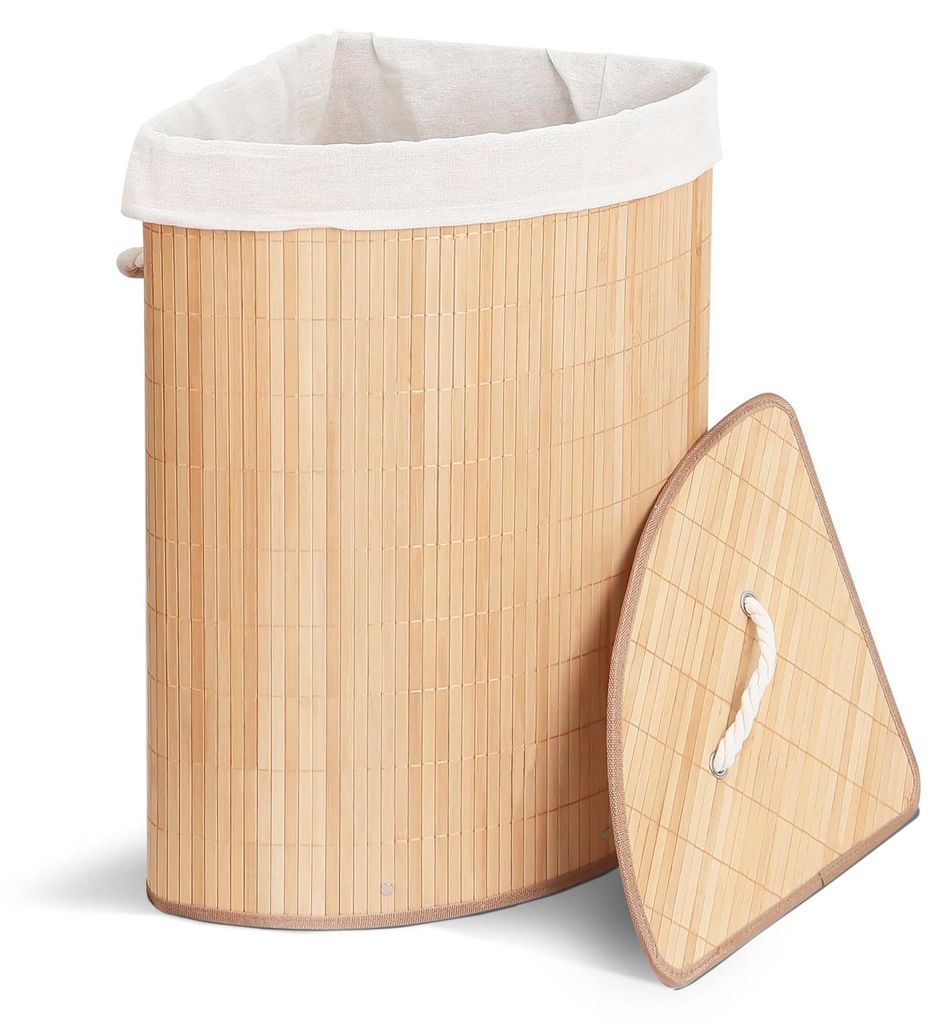 VOUNOT® VOUNOT Wäschekorb Bambus mit Deckel, 58L Produktbild 