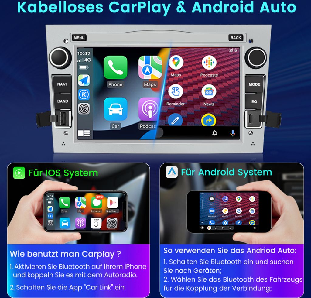 Carplay pre Opel Astra H Corsa C D Zafira DAB+ 7 palcový Produktbild 4