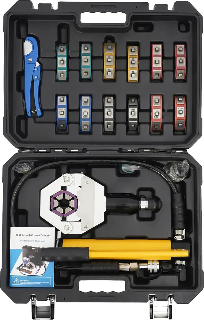 Pince à sertir tuyau AC en aluminium avec 7 matrices et poignée 34cm