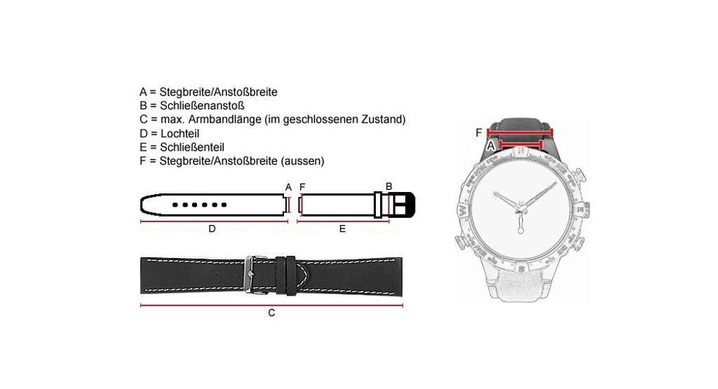 Police Evade Ersatzband Leder P12697, Farbe:braun