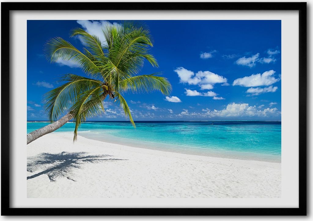 Bild - Bilder - Bilderrahmen - 70 cm x 50 cm - MDF-Rahmen, Wandkunst Tropischer Strand