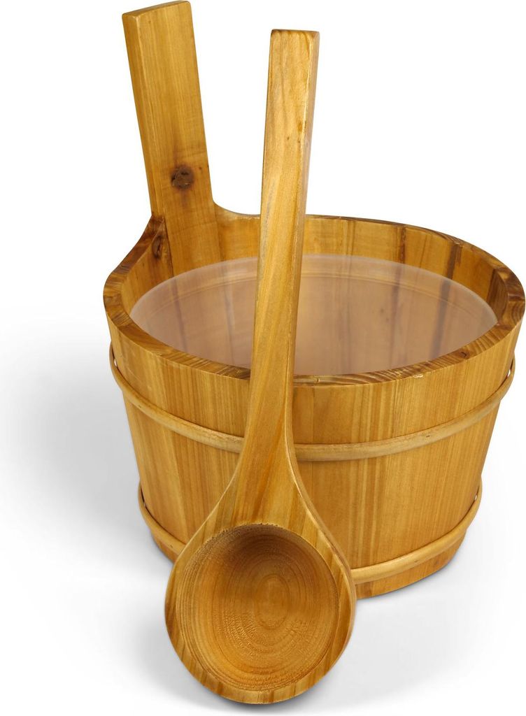 Saunakübel und Sauna-Kelle aus Fichte Produktbild 