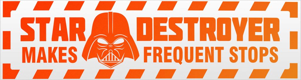 Kiwistar Frequent Stops Star Destroyer gestreift Magnetschild Schild magnetisch - 20cm Neonorange - Magnetfolie für Auto PKW Kfz
