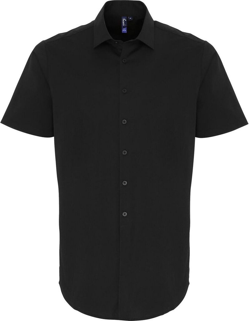 Premier - Hemd für Herren kurzärmlig PC6055 (L) (Schwarz)