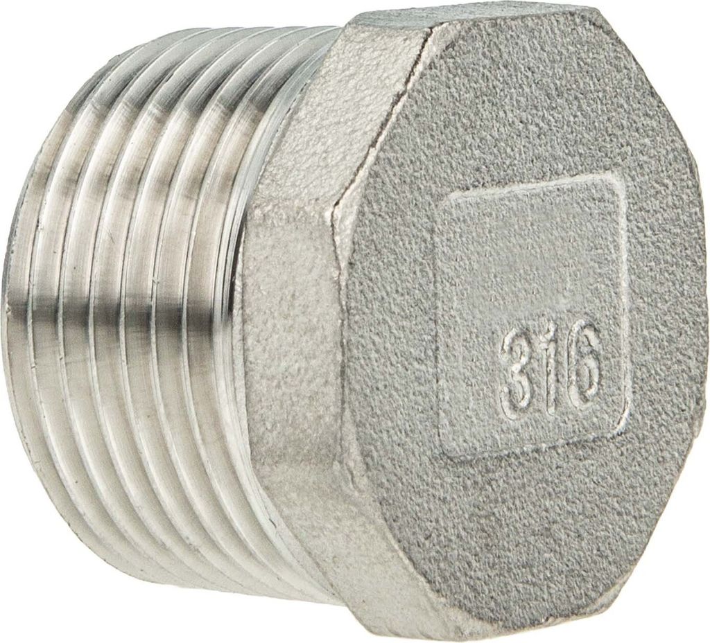 tecuro Stopfen mit Sechskant Edelstahl V4A (AISI 316), AG 1/8 Zoll