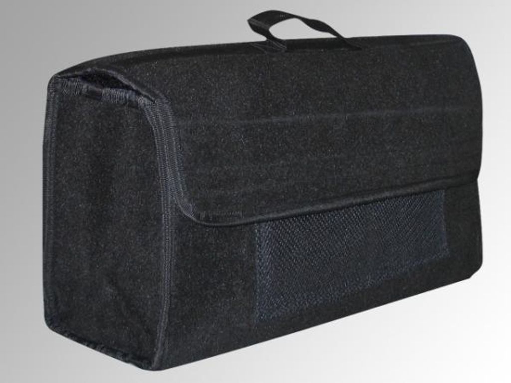 Eufab 21023 Kofferraumtasche, Nadelfilz 50 x 15 x 22 cm, Grau, Klettverschluss