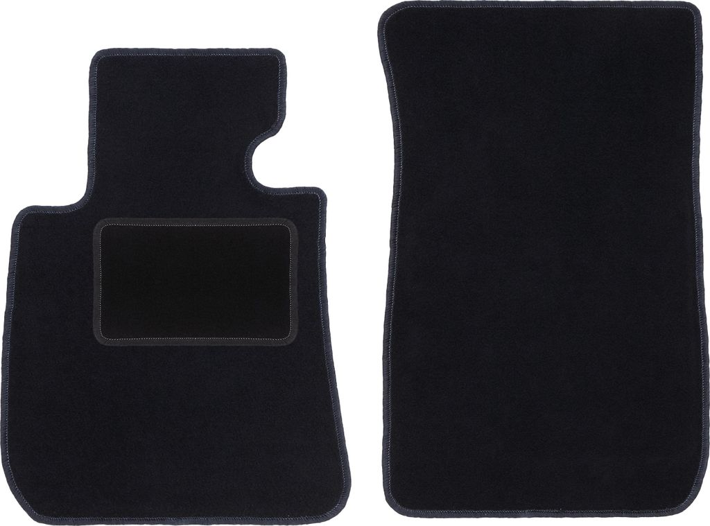 Velours-Fußmatten Vorne passend für BMW X1 E84 (SUV, Bj. 2004-2011) – schwarz, passgenau, mit Befestigungen set 2 Stk. - STANDARD