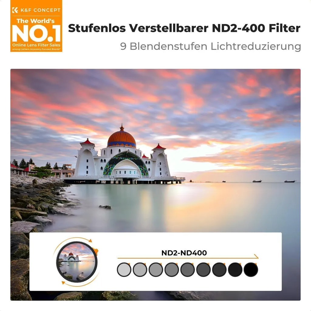 Filtre à Densité Neutre Variable 82mm pour Objectif Photo et Vidéo Reflex - 2