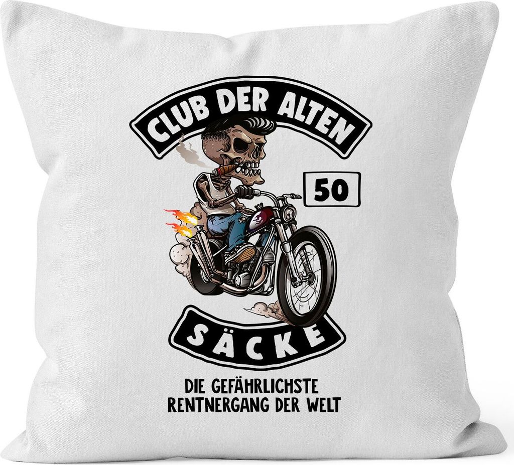 Kissen-Bezug Geburtstags-Geschenk Club der alten Säcke Kissen-Hülle MoonWorks 50 weiß unisize