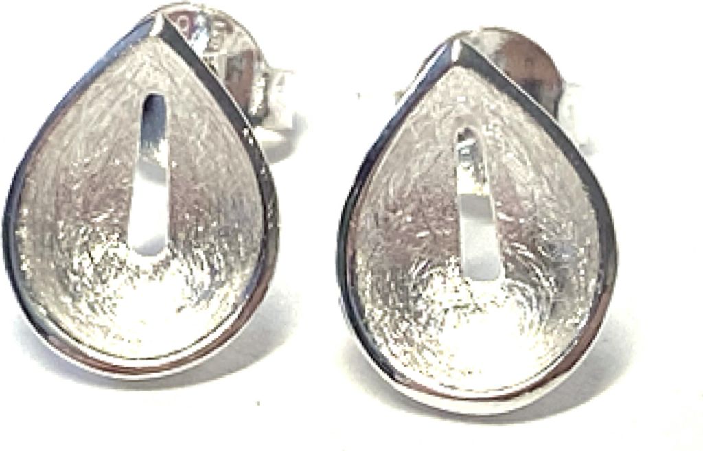 Ohrring 925 Silber eismatt leicht Form tropfen Ohrstecker Produktbild 