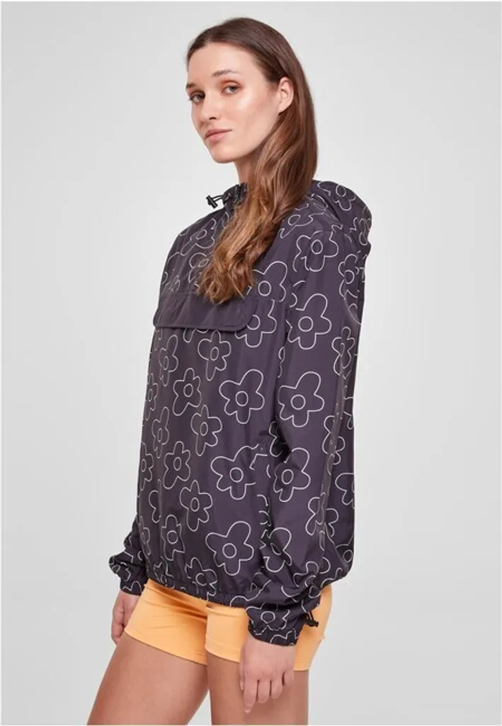 Urban Classics Donna AOP Pullover Jacket Blackflower - Taglia S - 2