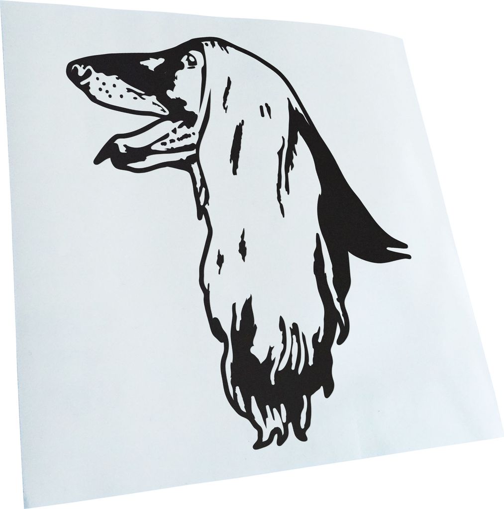 Kiwistar - Autoaufkleber - Afghan Hound Hund - Mattschwarz - 24x20cm - Aufkleber für Auto, Laptop, Fahrrad, LKW, Motorrad mehrfarbig JDM Decal Racing