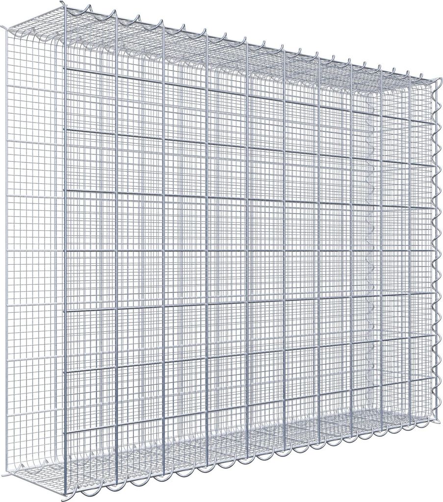 Splittanbaugabione Typ 2 100 cm x 80 cm x 20 cm (L x H x T), Maschenweite 10 cm x 10 cm, Spirale