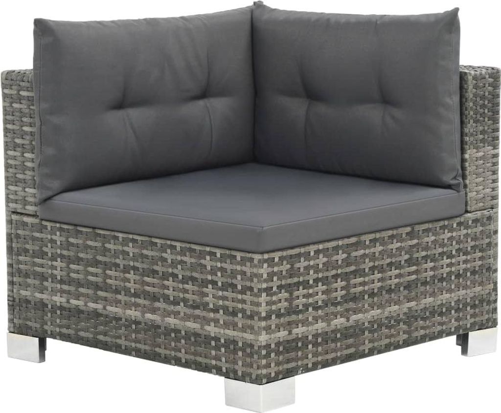 vidaXL 10-tlg. Garten-Lounge-Set mit Auflagen Poly Rattan Produktbild 