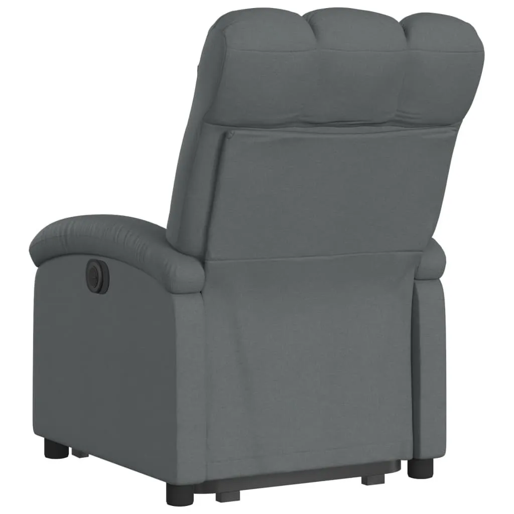 Fauteuil relax électrique inclinable en tissu gris avec moteur puissant