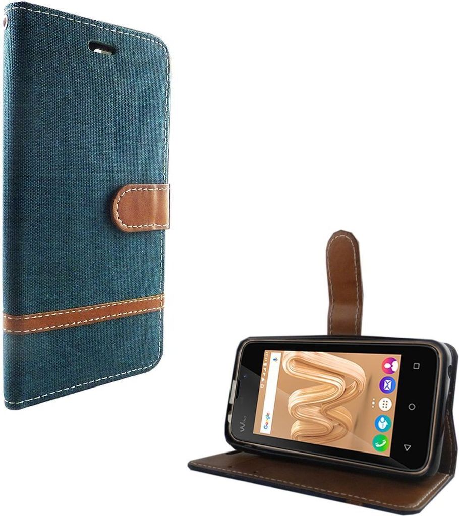 Tasche für Wiko Sunny Max Jeans Cover Handy Schutz Hülle Case Grün