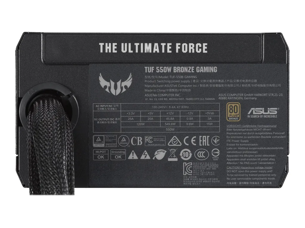 Alimentation PC ASUS TUF Gaming 550 W pour Ordinateur Gamer Performant ATX