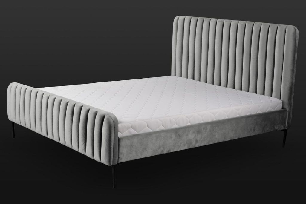 Graue Doppel Schlafzimmer Möbel Design elegant Stoff Hotel Einrichtung