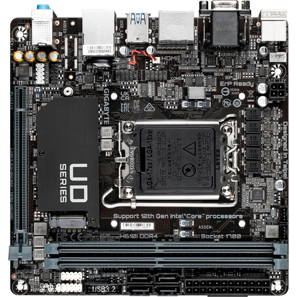 Carte mère Mini-ITX Intel H610 GIGABYTE H610I DDR4 pour PC compact - 10