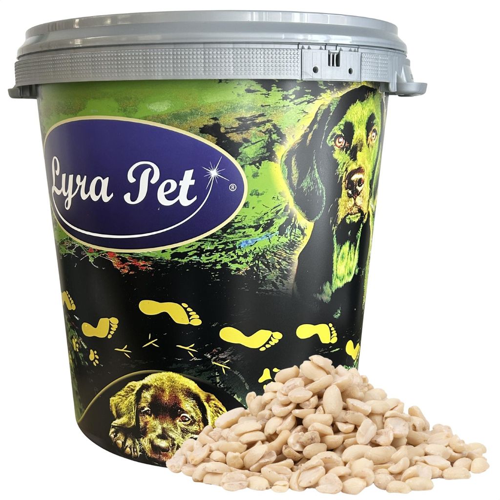 10 kg Lyra Pet® Erdnusskerne SPLITS in 30 L Tonne Produktbild 