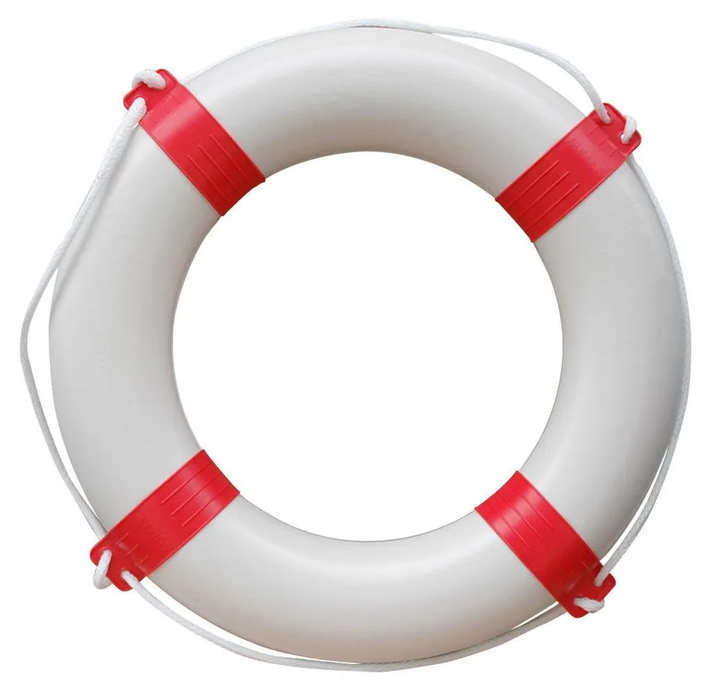 Bouée de sauvetage 64cm rouge avec ligne de jet PROWAKE haute densité