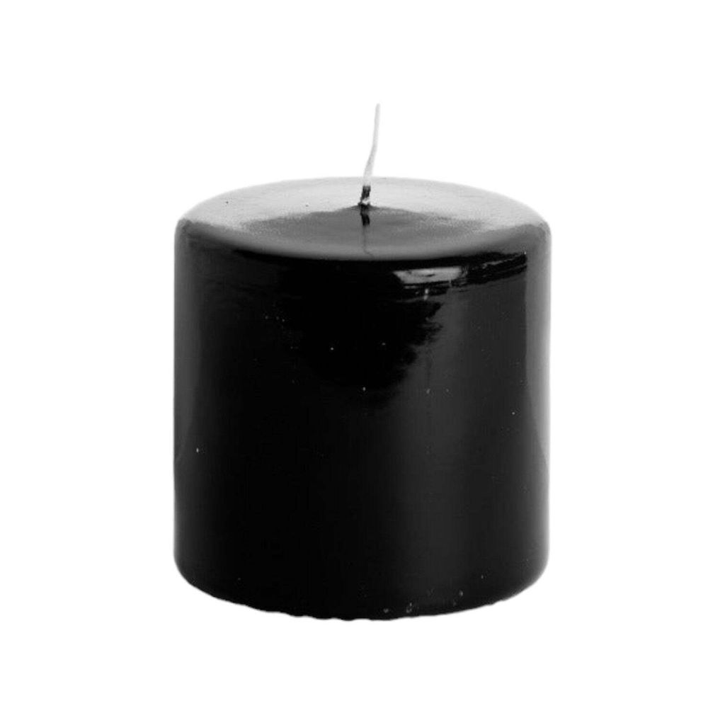 Rustik Lys - Stumpenkerze 'Hochglanz' (Ø10 x 11cm, Schwarz)