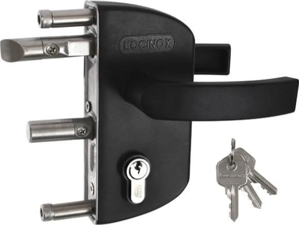 Serrure Locinox LAKZ 40mm avec poignée polyamide noire résistante UV