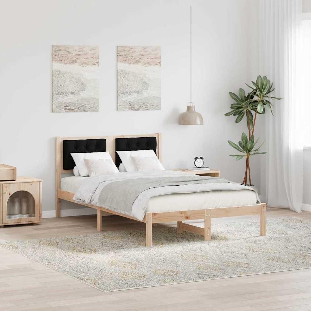 Maison Exclusive - Bettrahmen Schwarz 120 x 190 cm Massives Kiefernholz