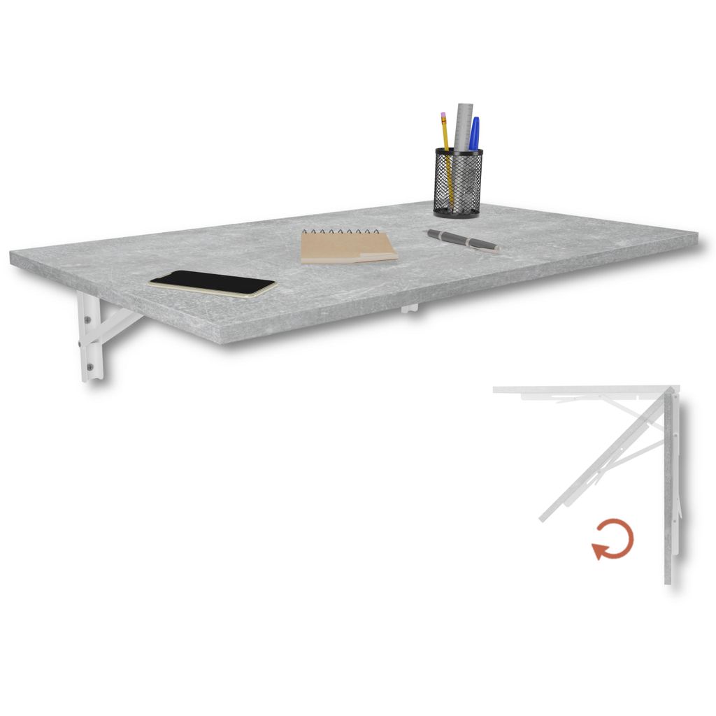 Skládací stůl na zeď Stolová deska 80x50 cm v betonovém Obrázek produktu 