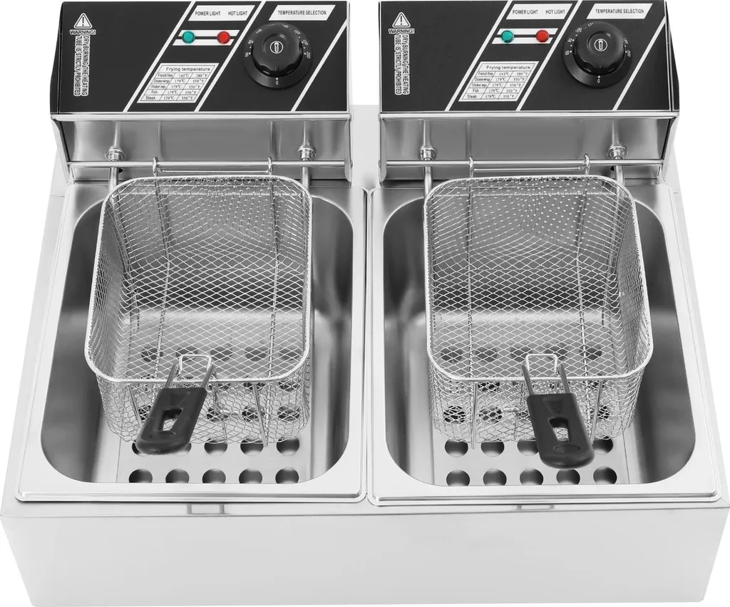 Friteuse électrique double 12L en acier inoxydable de haute qualité