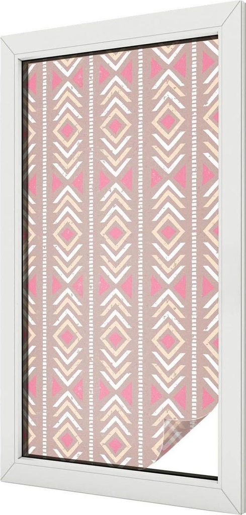 Buntglas Fensterfolie – 100x50 cm – Stained-Glass Design – blickdichte dekorative Sichtschutzfolie – selbstklebend, UV-Schutz – Ethnische...