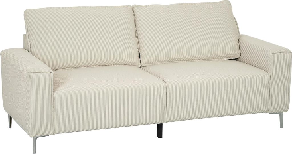 Modernes 3-Sitzer-Sofa, Weiche Couch mit Rückenkissen, Polstersofa für Wohnzimmer, Schlafzimmer, Homeoffice, Cremeweiß