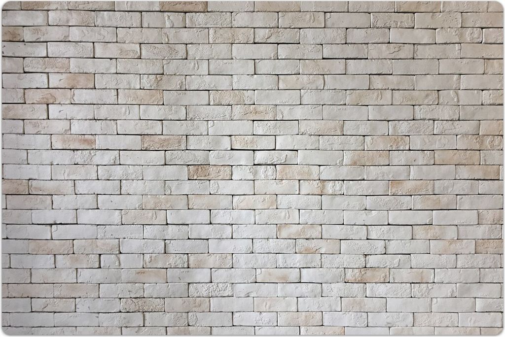 Küchenmatte 120x180 cm Vinylmatte Bodenmatte Dekoration - weißer Backstein Ziegel