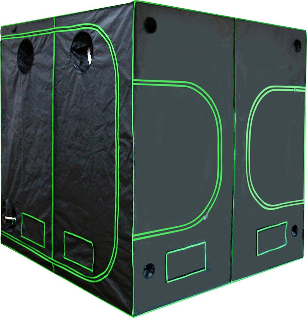 Grow Zelt für Pflanzen Zuchtzelt Gewächshaus Box Garten Anzucht Gemüse Kräuter Grow Schrank Indoor 200 x 200 x 200 cm Blumen klein Tomaten Hydr...