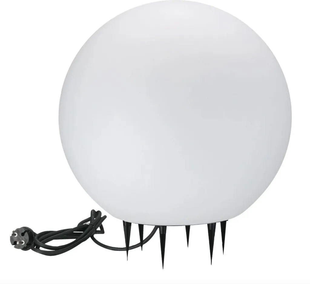 Éclairage de jardin design sphère blanche Ø40 cm IP65 Polux ARGENTO
