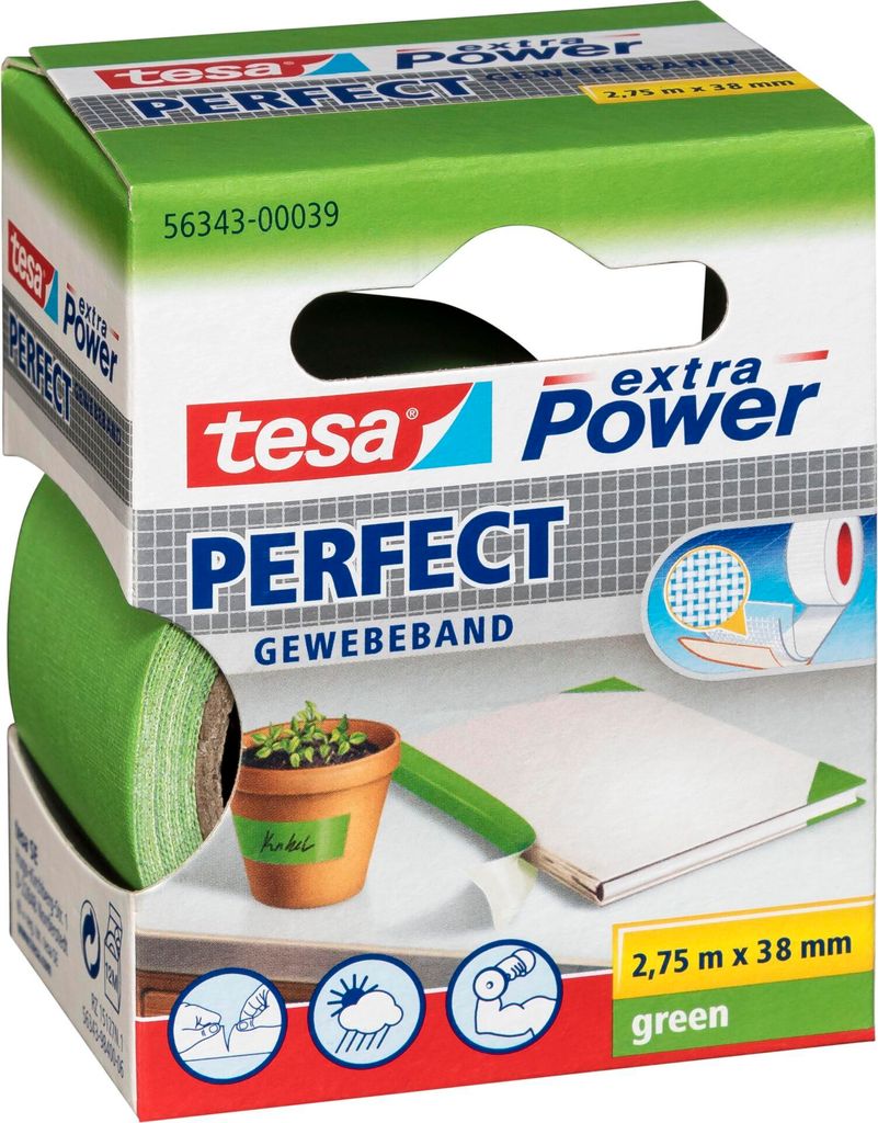 tesa extra Power Perfect ruban tissé 2,75m 38mm vert Image du produit 