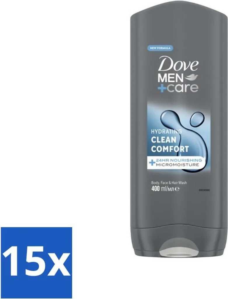 Stock 15 Pezzi Dove Men+ Care Clean Comfort 400ml - Per Sportivi