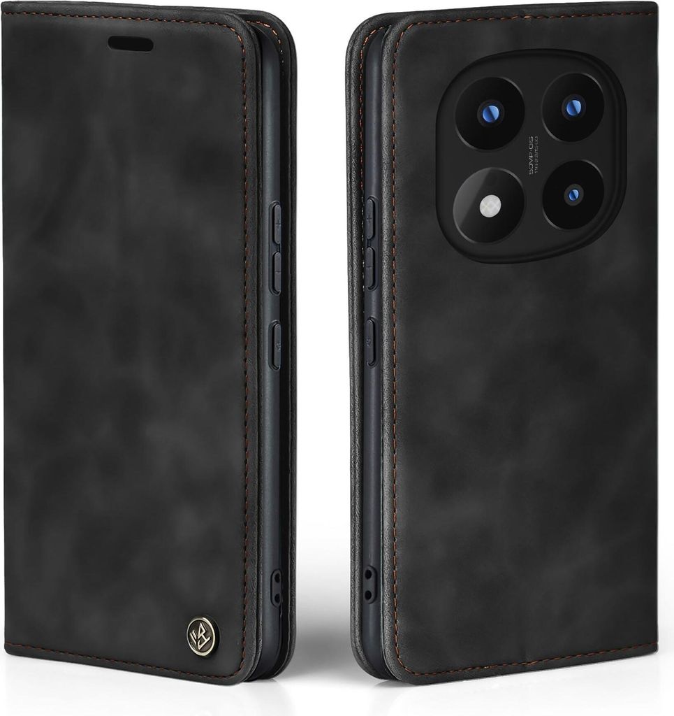 Handy Hülle für Xiaomi Redmi Note 14 Pro 5G / Pro+ 5G Klapphülle Bookcase Flip Cover Handy Tasche Etui Farbe: Schwarz