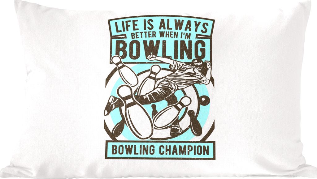 MuchoWow Zierkissen Sofakissen Wohnzimmer Dekokissen 50x30 cm Bowling - Sport - Jahrgang - Wohnzimmerdekoration - Polster mit Photo